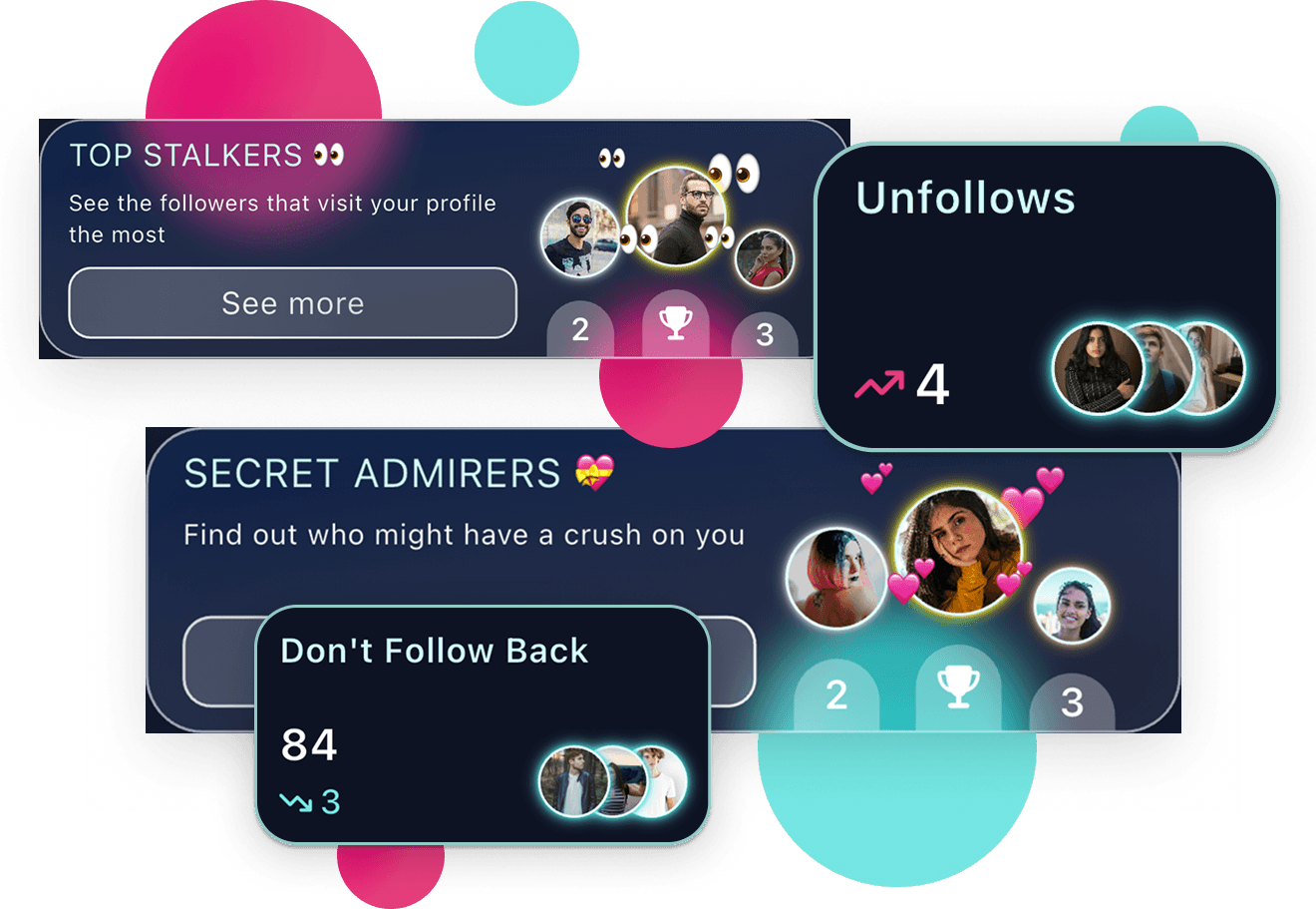 TrackTok follower insights and audience metric panels
