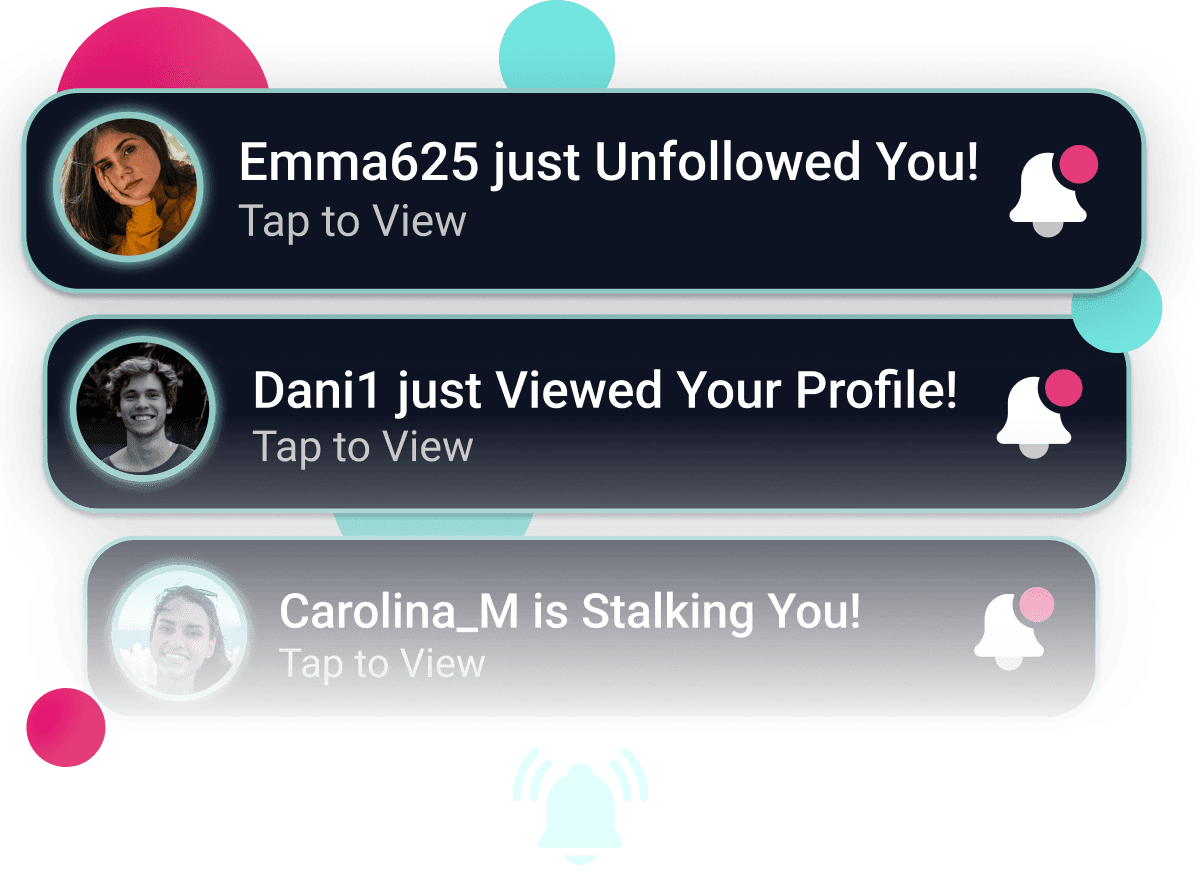 TrackTok notifications for unfollows and profile activity